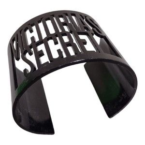 Victoria's Secret Black Metal Stencil Womens 7.25" Cuff Bracelet